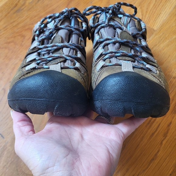 KEEN Brown/blue low top hikers sz. 7 - Picture 6 of 8